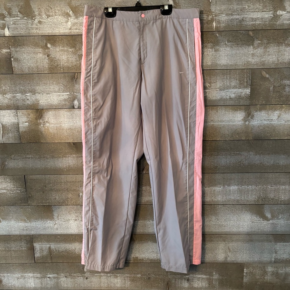 Vintage Nike Gray and Pink Women's Track Pants
